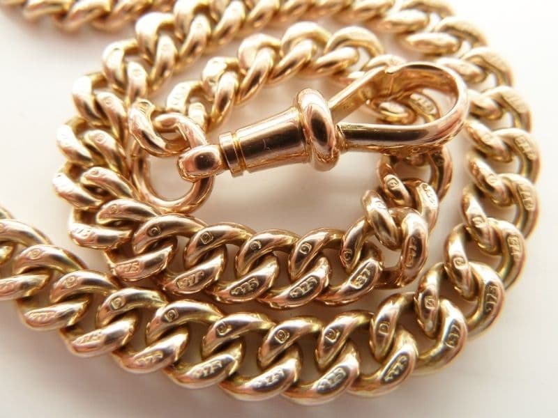 Double Albert Pocket Watch Chain SOLD FINE ANTIQUE SOLID 9CT ROSE GOLD DOUBLE ALBERT POCKET WATCH CHAIN